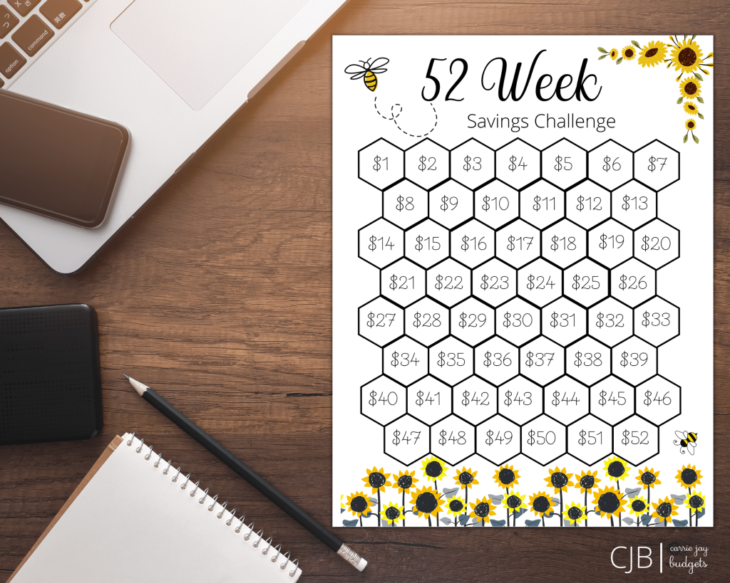 52 Week Savings Challenge Tracker